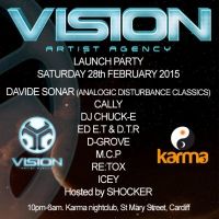 Vision Artist Agency Launch Party - Davide Sonar (Italy) + more! at Karma Cardiff